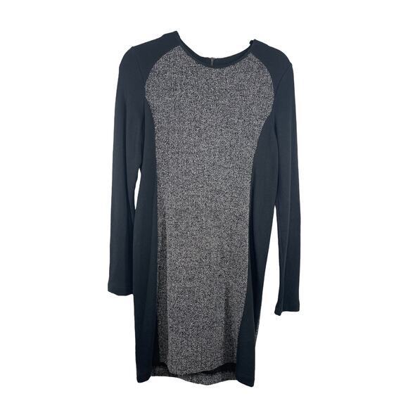 Lou‎ & Grey Womens Size S Sweater Dress Gray Black Long Slv Back Zip - Picture 1 of 6